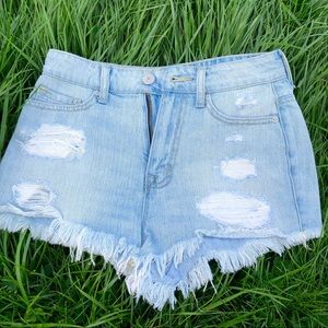 High Rise Cheeky Jean Shorts